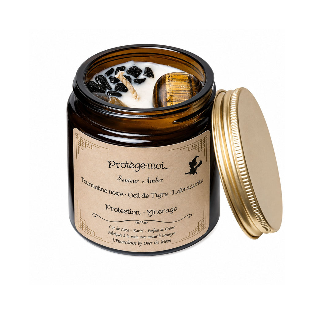 Bougie de lithothérapie Protège-Moi – Ambre