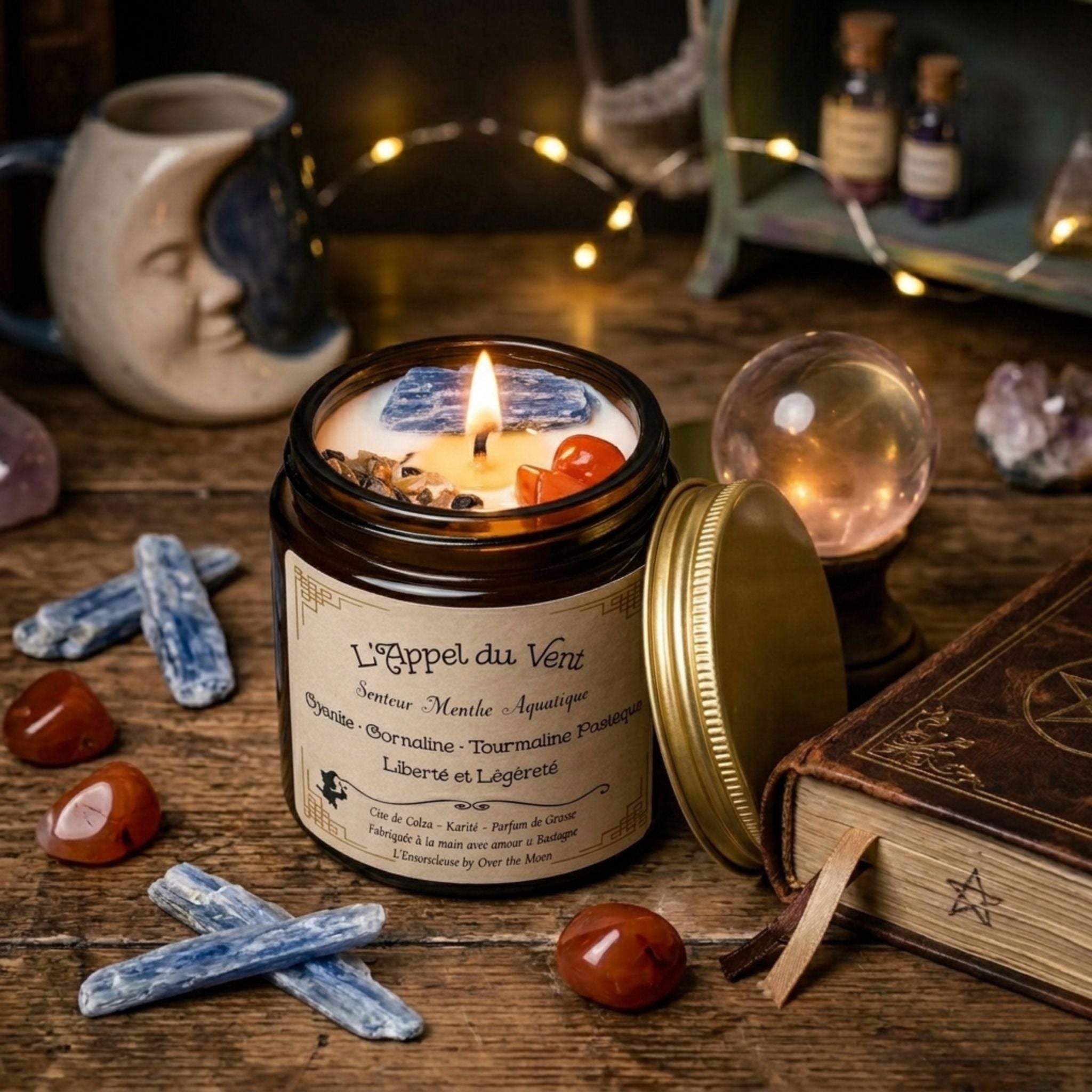Bougie de lithothérapie L'Appel du Vent - Menthe Aquatique