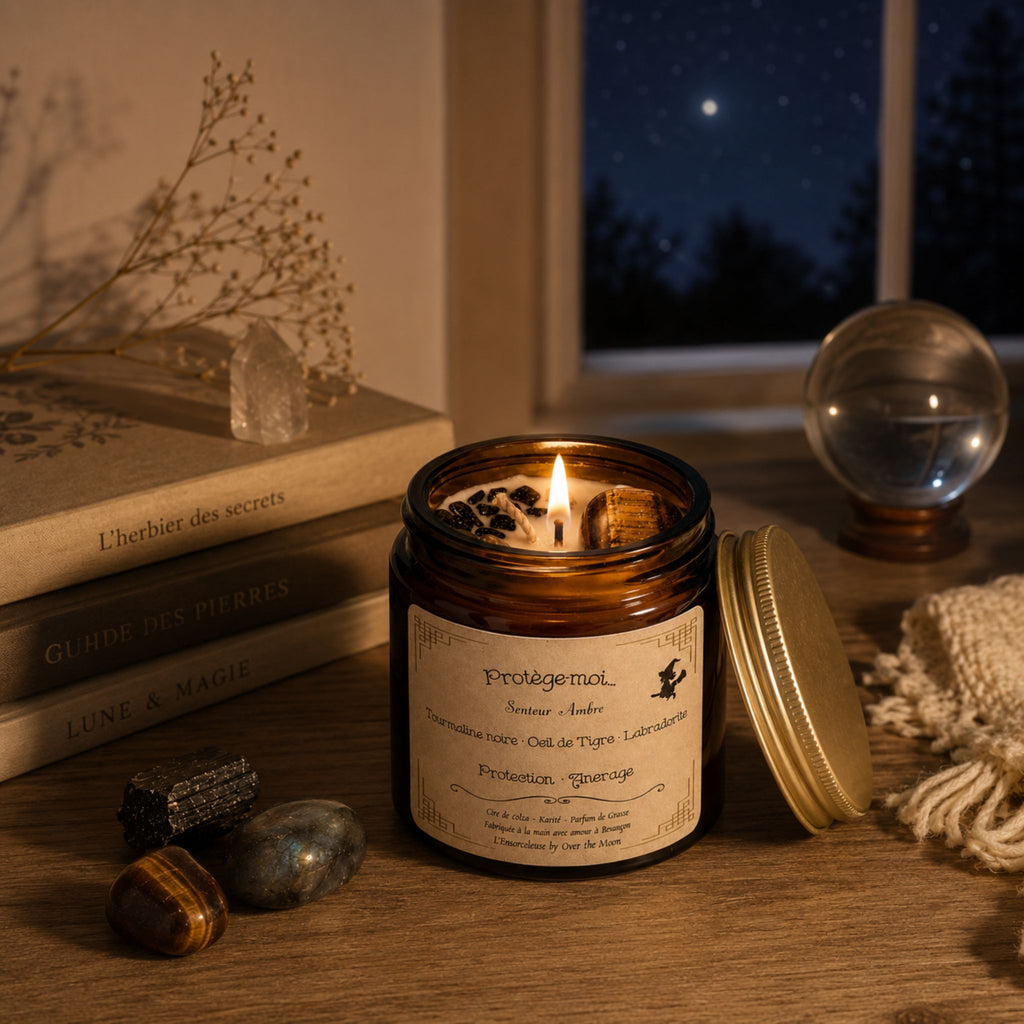 Bougie de lithothérapie Protège-Moi – Ambre