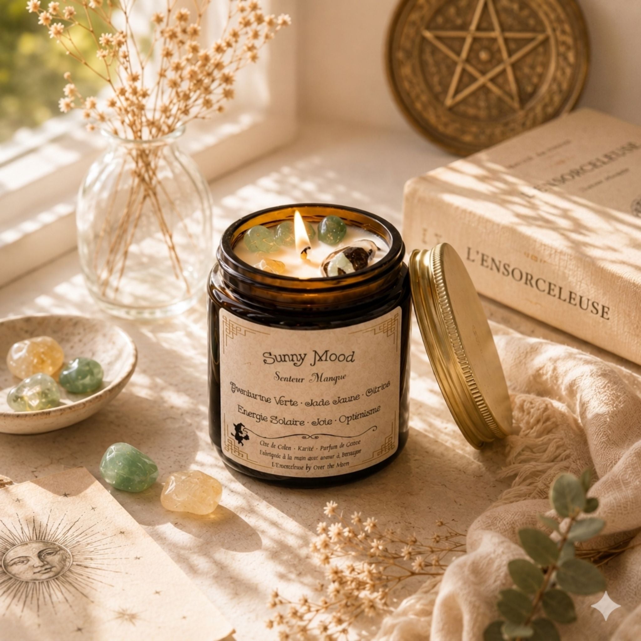 Bougie de lithothérapie Sunny Mood - Mangue